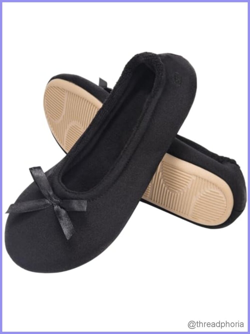 Satin Ballerina Slippers Memory Foam House Shoes